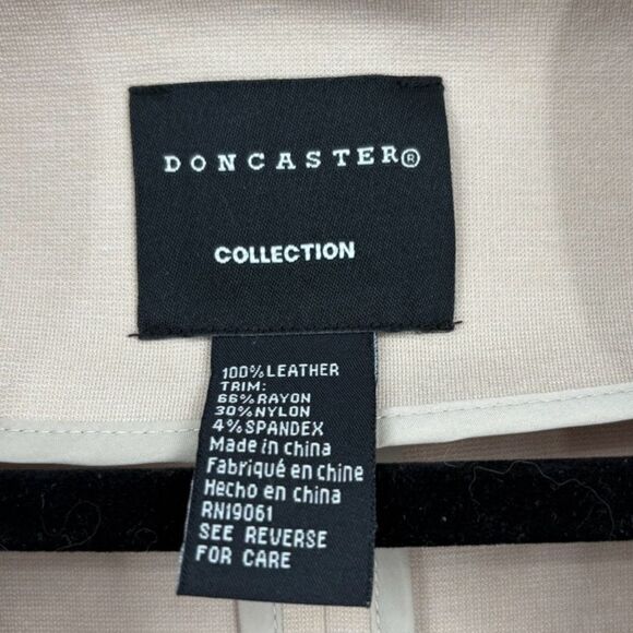 Doncaster Blazer Mixed Fabric Suede Leather and Knit in Beige Women’s Size 14 - Picture 10 of 10